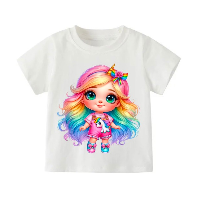 👕 Áo Thun Bé Gái mềm mịn thoáng mát in hình dễ thương 👕 AT787
