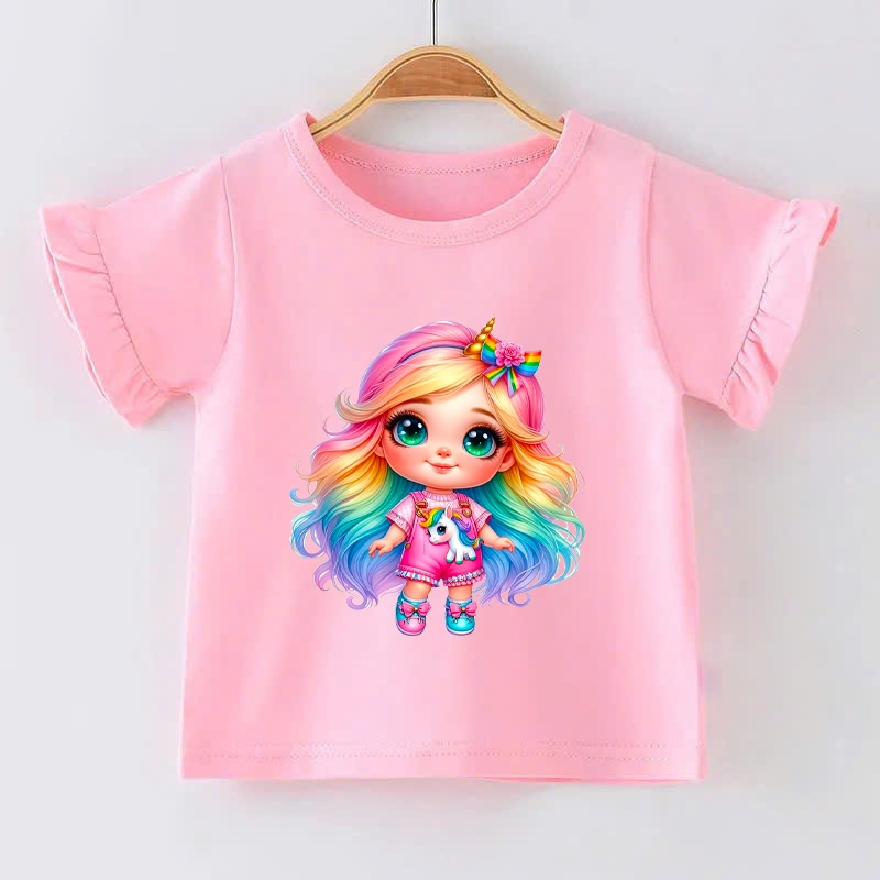 👕 Áo Thun Bé Gái mềm mịn thoáng mát in hình dễ thương 👕 AT787