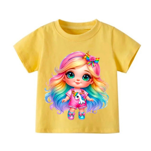 👕 Áo Thun Bé Gái mềm mịn thoáng mát in hình dễ thương 👕 AT787