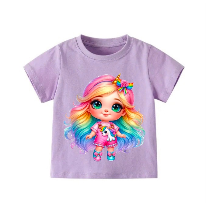 👕 Áo Thun Bé Gái mềm mịn thoáng mát in hình dễ thương 👕 AT787