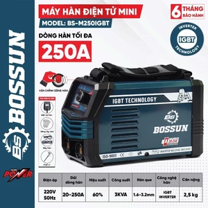 Máy Hàn Điện Tử Mini BOSSUN BS-M250IGBT INVERTER IGBT, Lõi Đồng, Hàn Que 1.6-3.2mm