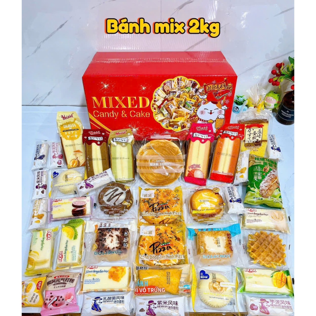 Thùng Bánh Mix Nội Địa - Đủ Vị - Đủ Loại Bánh, Ít Trùng, Date 30-60 ngày. Ăn vặt Shop NhiYumee.