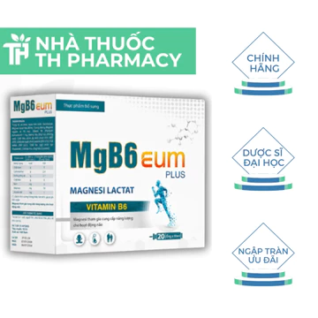 [☑️BAO CHECK] Magie B6 EUM Bổ Sung Magie Giảm Trằn Trọc Quấy Đêm Tăng Cường Sức Khỏe Hộp 20 ống TH PHARMACY