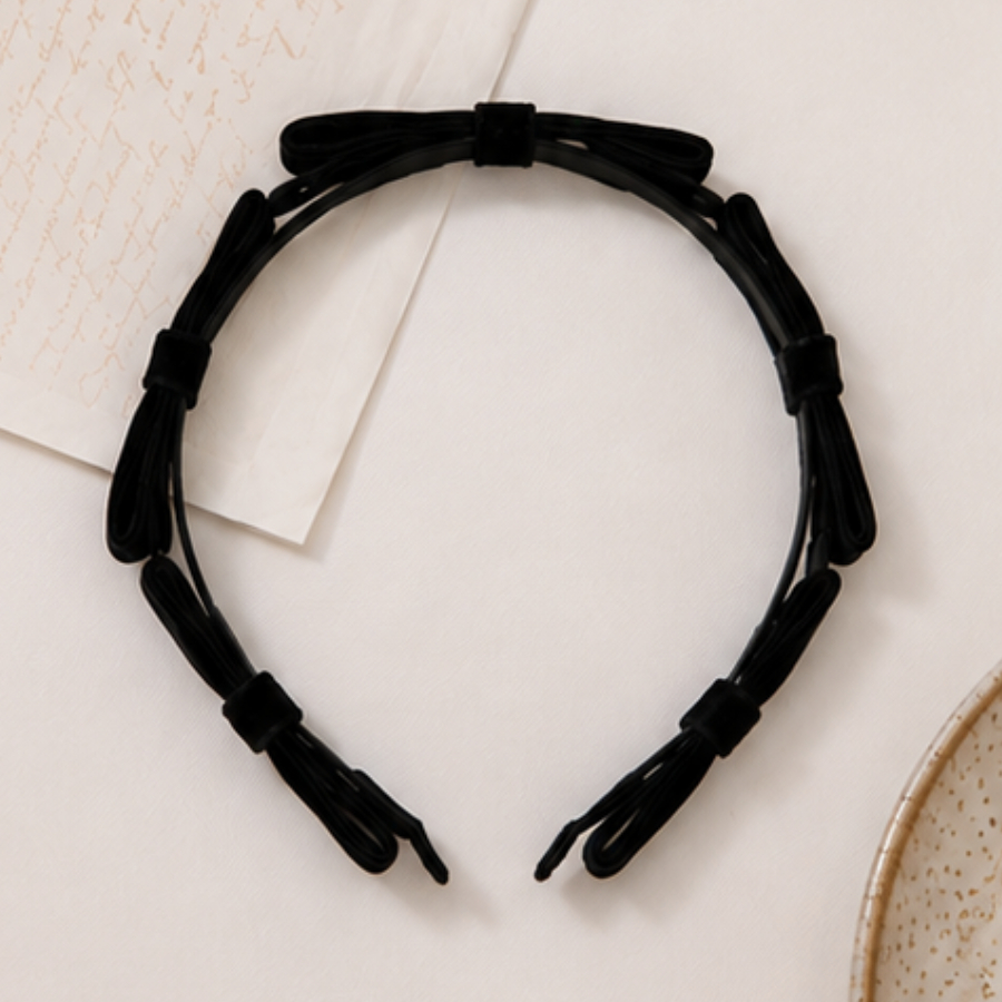 Bờm Nơ Nhung Thanh Lịch PK2604. Phụ Kiện Tóc Nữ Tính, Tiểu Thư, Dễ Phối Đồ Thiết Kế Bởi JM Dress Design