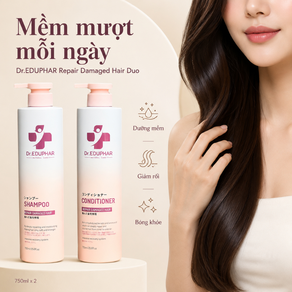 Kem Hấp Ủ Tóc Dr.EDUPHAR Keratin Hair Mask 500ml | Dưỡng Tóc Mềm Mượt, Bóng Khỏe & Giảm Khô Xơ