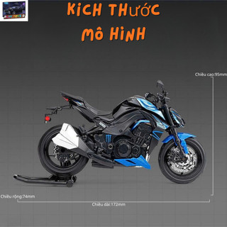 Mô Hình Xe Moto Kawasaki Z1000 Tỉ Lệ 1:12 Hợp Kim Cao Cấp - Xe Mô Tô Thể Thao Chi Tiết Sắc Nét, Đồ Chơi Sưu Tầm