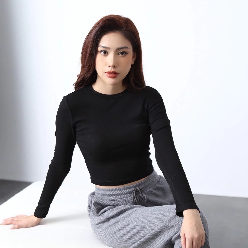 Áo Tăm Dài Tay Nữ AZ CLOTHING Dáng Ôm Tôn Dáng Áo Thun Thu Đông Cổ Tròn Chất Thun Lạnh Co Giãn Mềm Mịn Basic