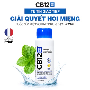 Nước Súc Miệng Kiểm Soát Hơi Thở 12H CB12 Mint Hương Bạc Hà 250ml - Khử Hôi Miệng - Không Cồn, Dịu Nhẹ
