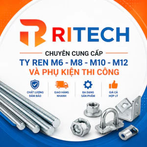 Ty Ren Mạ Kẽm RITECH M6 M8 M10 M12 Dài 1 Mét Ren Suốt Toàn Thân Treo Ống PCCC M&E