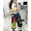 Quần jeans suông hoạt hình Triệu Lộ Tư