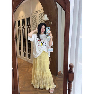 •𝙆𝙞𝙣𝙜𝙨𝙝𝙤𝙥𝙗𝙚𝙖𝙪𝙩𝙮•Áo Phông Hoạt Hình Mix Váy Nhún QC
