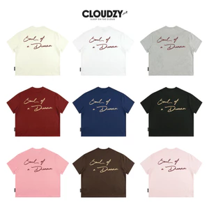 Áo thun boxy CLOUDZY in chữ vải cotton 100% 250gsm form rộng nam nữ áo phông local brand streetwear basic OF