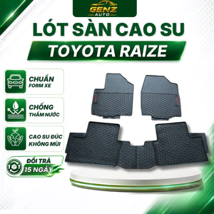 THẢM LÓT SÀN CAO SU xe Toyota Raize 2020 -> 2021, 2022 -> nay cao su đúc không mùi, dễ vệ sinh - Mẫu NISSIN chữ xám