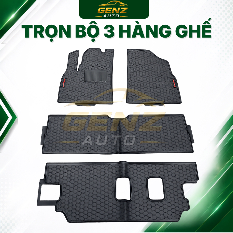 Lót sàn, lót cốp Limo Green/ MPV 7 -Cao su đúc nguyên khối không mùi, chuẩn form xe, chống trượt