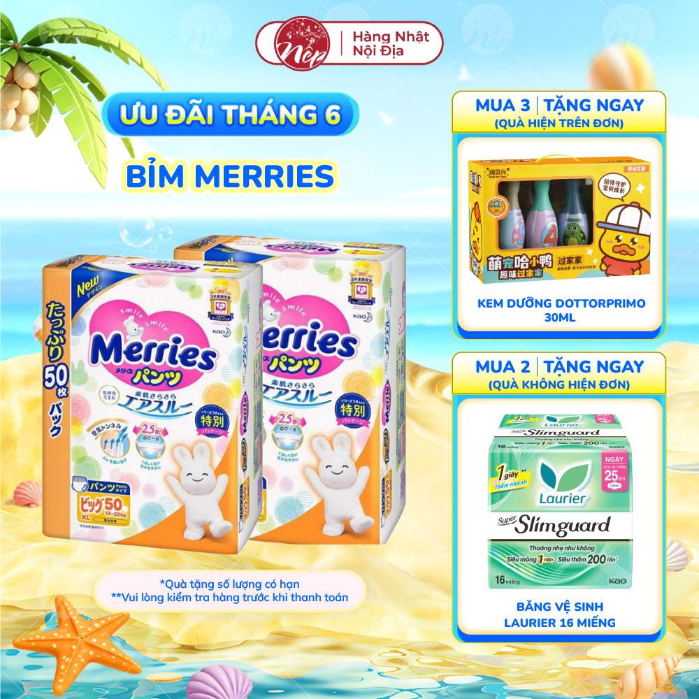 [HCM] [CỘNG MIẾNG] Tã/bỉm quần Merries NB76+6/S70+6 /M56+4/ M52+6/L44+6/XL38+6 - nepshop1