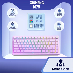 Bàn phím cơ Xinmeng M75 - Bàn phím cơ không dây led RGB, Pin 7000mAH, Bàn phím Hotswap, Núm xoay, 3 mode kết nối