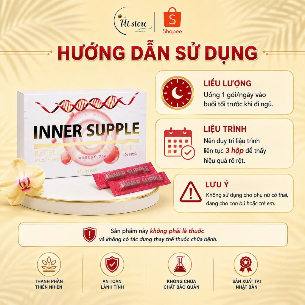 Thực Phẩm Bảo Vệ Sức Khỏe Inner Supple Nhật Bản Hỗ Trợ Tăng Nội Tiết Tố Nữ