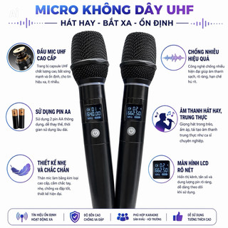 Micro Không Dây Audio 800 Pro, Bắt Âm Chuẩn, Chống Hú Rít 99%, Bắt Âm Nhạy Bén, Tự Động Dò Sóng Sạch, Cho Tiếng Trong