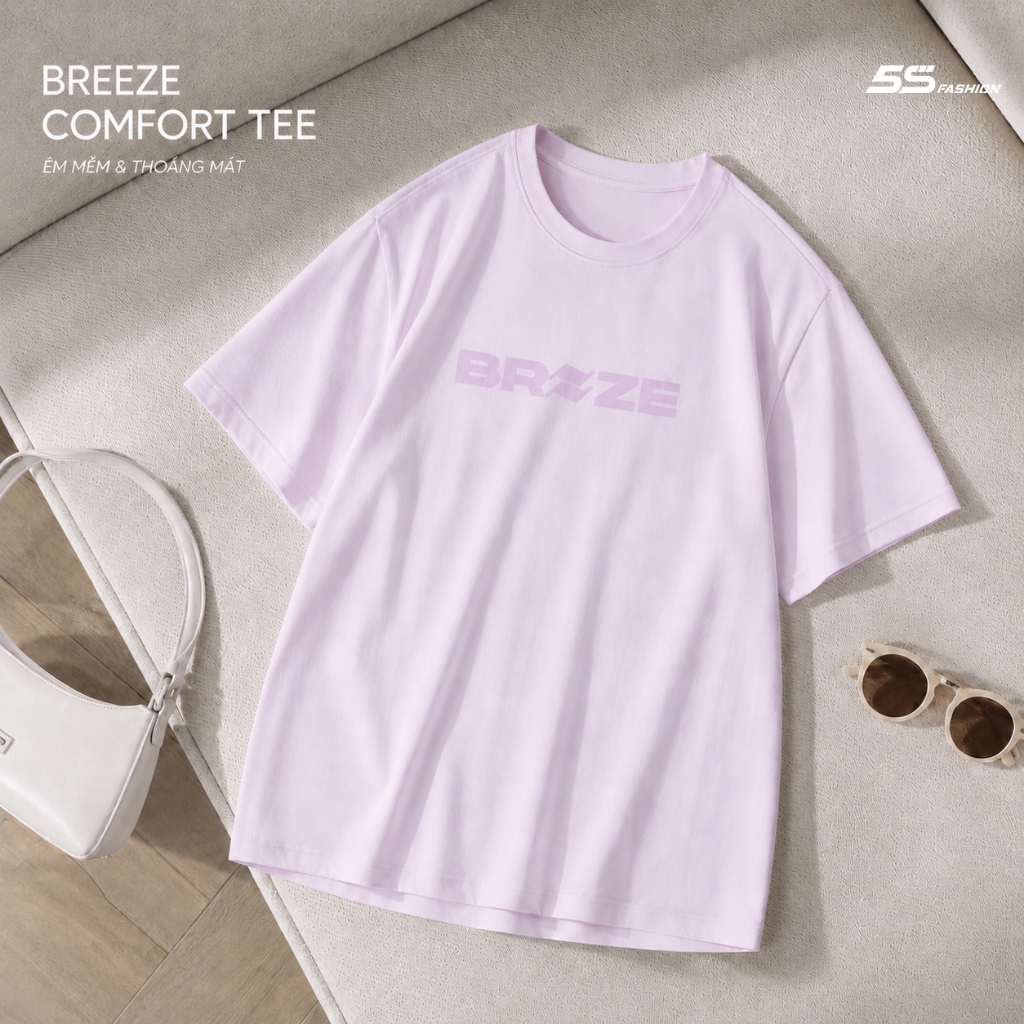 [OUTLET] Áo Thun Nữ Ngắn Tay BREEZE COMFORT TEE, Chất Cotton Mát, Thiết Kế In Trẻ Trung W0ATS26010