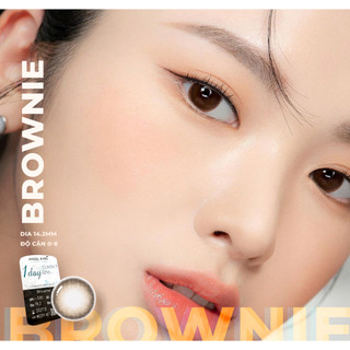 Lens 1 ngày màu xám và nâu độ cận 0-8 nhãn hiệu kính áp tròng Angel Eyes -Dia 14.2mm