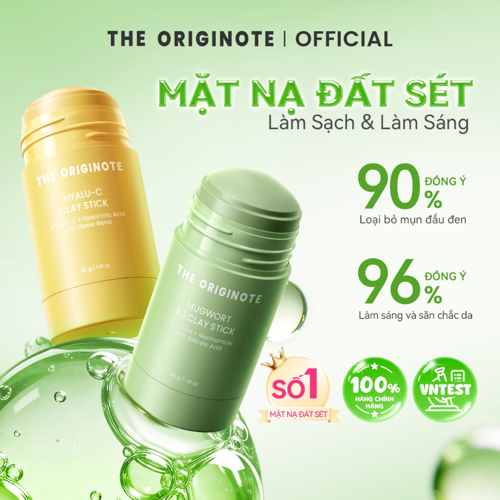 Thanh Lăn Mặt Nạ Đất Sét The Originote Làm Sạch Lỗ Chân Lông Giảm Mụn Lột Mụn Đầu Đen Kiểm Soát Dầu Clay Mask Stick 40g