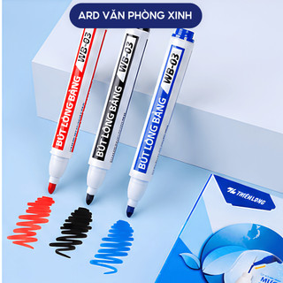 Hộp 10 bút lông viết bảng Thiên Long wb-03 mực xanh đỏ đen ngòi 2.5mm dễ xóa dùng văn phòng trường học