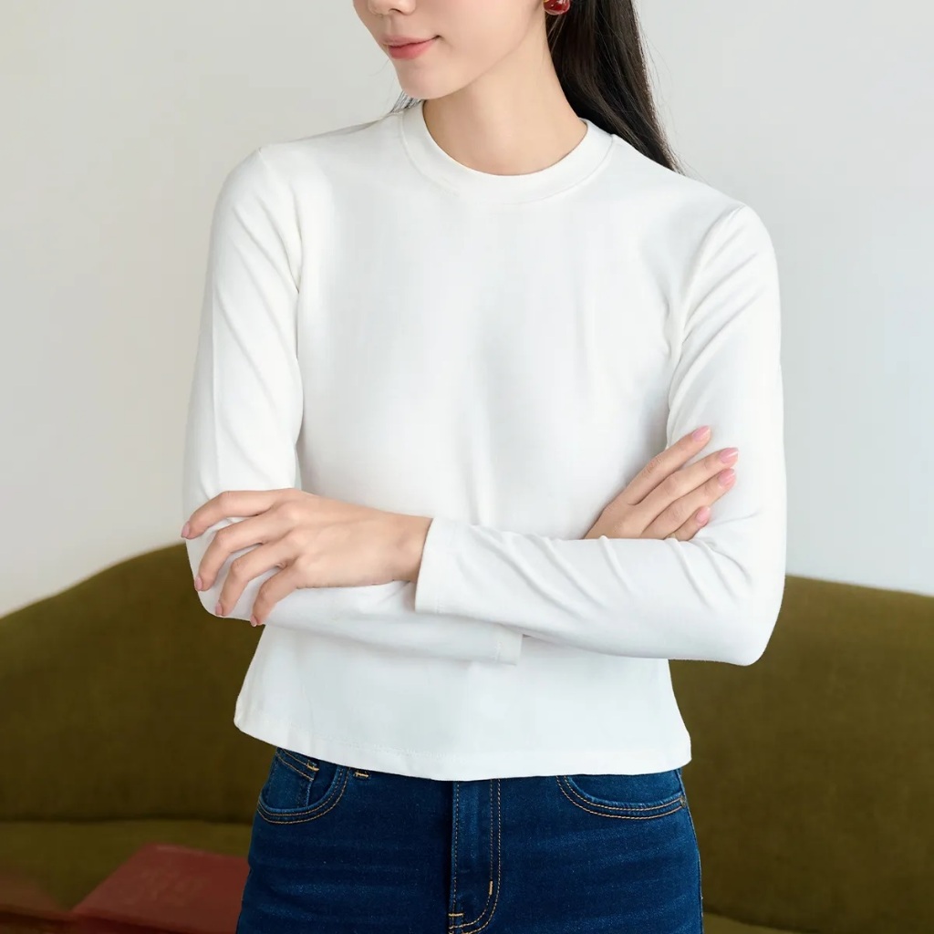 Áo Tăm Dài Tay Nữ AZ CLOTHING Dáng Ôm Tôn Dáng Áo Thun Thu Đông Cổ Tròn Chất Thun Lạnh Co Giãn Mềm Mịn Basic