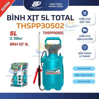 Bình xịt 5L TOTAL THSPP30502 quai đeo tiện lợi, cần bơm chắc chắn, áp suất 2.5Bar với 2 chế độ phun