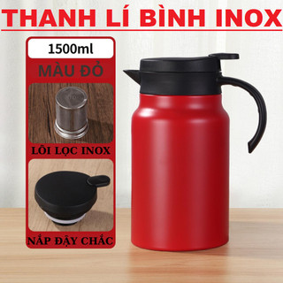 [THANH LÍ] Bình nước inox pha trà giữ nhiệt 1500ml inox 316 chưa qua sử dụng