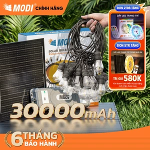 Bộ Dây Đèn Trang Trí Super Năng Lượng Mặt Trời MODI SOLAR 10M 20 Bóng, 15M 30 Bóng Bản Nâng Cấp