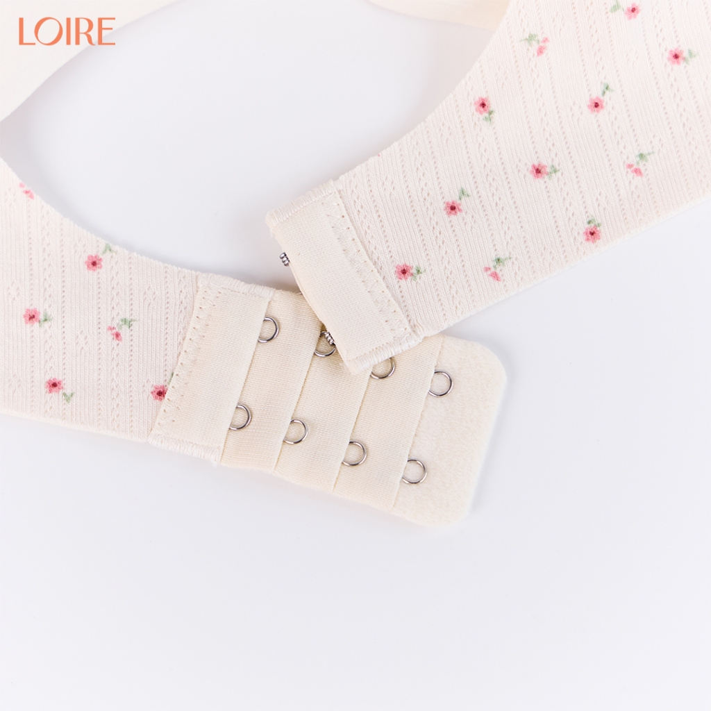 Áo Lót Nữ Không Gọng Loirechic Al260744 Đệm 1cm Nâng Ngực Tự Nhiên Bản Lưng To Che Mỡ Lưng Hoa Nhí