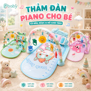 Thảm đàn 9BABY Piano nằm chơi nhạc hình thú ngộ nghĩnh cho bé