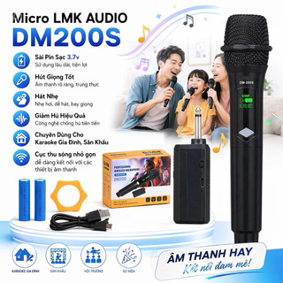 Micro DM200S Sài Pin Sạc 3.7v, Hút Giọng Tốt, Hát Nhẹ, Giảm Hú Hiệu Quả, Chuyên Dùng Cho Karaoke Gia Đình, Sân Khấu.....