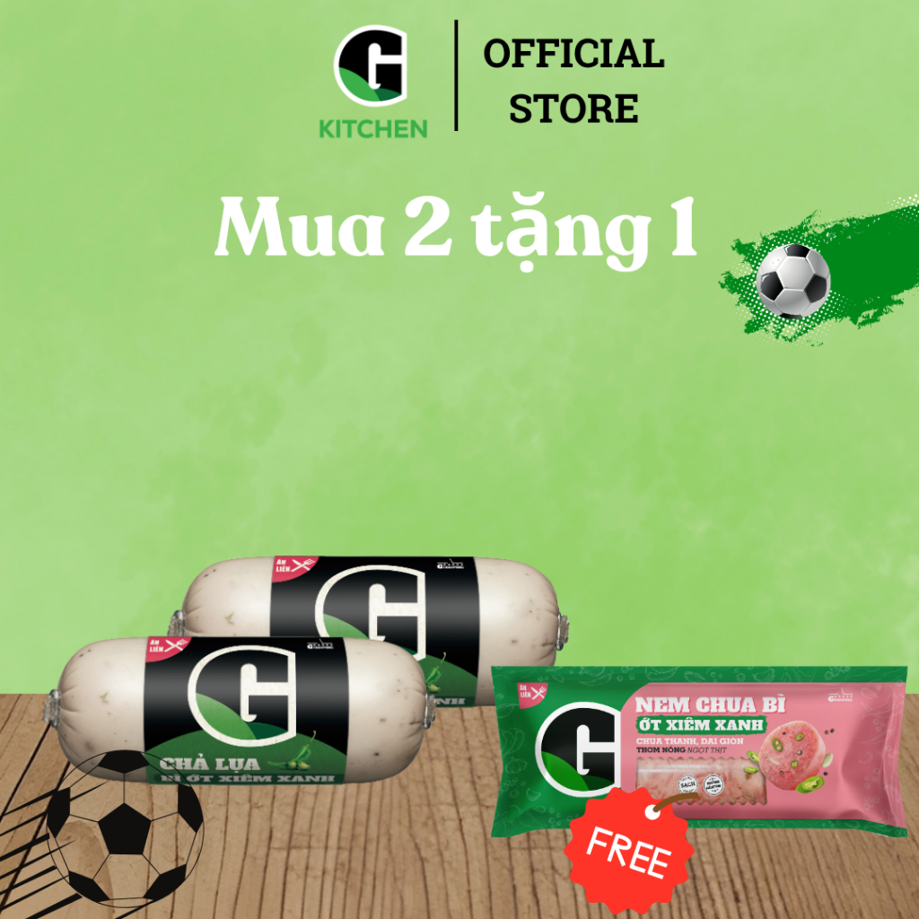 [Bóng lăn deal sốc] Combo 2 chả lụa bì ớt xiêm xanh 200g Tặng 1 Nem chua bì ớt xiêm xanh 180g G Kitchen