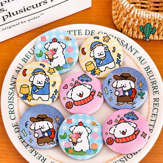 Little Stationery | Huy Hiệu Cài Áo Puppy Hoạt Hình Dễ Thương | Badge Pin Cartoon Puppy Cute Trang Trí Túi Xách, Balo