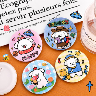 Little Stationery | Huy Hiệu Cài Áo Puppy Hoạt Hình Dễ Thương | Badge Pin Cartoon Puppy Cute Trang Trí Túi Xách, Balo