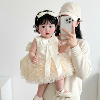 ĐẦM REN BỒNG BỀNH ĐÍNH NƠ NHẸ NHÀNG - SANG CHẢNH CHO BÉ 7-15KG | ANHMYBABY