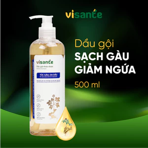 Dầu Gội Giảm Gàu Ngứa, Tóc Bết Dầu VISANTE Chiết Suất Từ Sâm Việt Nam 500ml