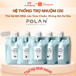 Oxy Trợ Nhuộm POLAN Xanh 1000ml – Thế Hệ Mới 2025, Lên Tone Chuẩn, Thơm Dịu Nhẹ, Êm Không Sót Da Đầu