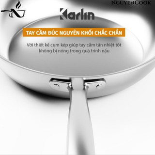 [Chảo Karlin Chống Dính Tự Nhiên PS5 PRO] - Inox 316 Cao Cấp, Sâu Lòng 9.5cm, Đáy 5 Lớp-NguyenCook