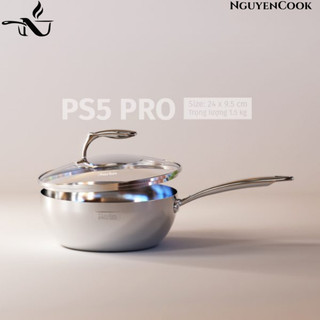 [Chảo Karlin Chống Dính Tự Nhiên PS5 PRO] - Inox 316 Cao Cấp, Sâu Lòng 9.5cm, Đáy 5 Lớp-NguyenCook