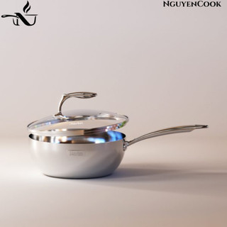 [Chảo Karlin Chống Dính Tự Nhiên PS5 PRO] - Inox 316 Cao Cấp, Sâu Lòng 9.5cm, Đáy 5 Lớp-NguyenCook