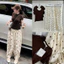 Set dài áo thun trơn q baggy hoa