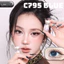 Lens mắt C795 Blue màu xanh loang tự nhiên, có viền, size vừa - thương hiệu LUNA EYES