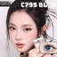 Lens mắt C795 Blue màu xanh loang tự nhiên, có viền, size vừa - thương hiệu LUNA EYES