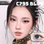 Lens mắt C795 Blue màu xanh loang tự nhiên, có viền, size vừa - thương hiệu LUNA EYES