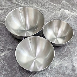 Bát INOX 304 Dùng Trộn Bột Làm Bánh Có CHIA VẠCH, Trộn Salad, Ăn Cơm Chống Gỉ, An Toàn Phong Cách Hàn Quốc