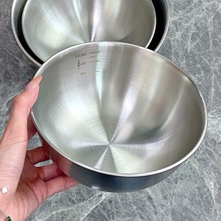 Bát INOX 304 Dùng Trộn Bột Làm Bánh Có CHIA VẠCH, Trộn Salad, Ăn Cơm Chống Gỉ, An Toàn Phong Cách Hàn Quốc