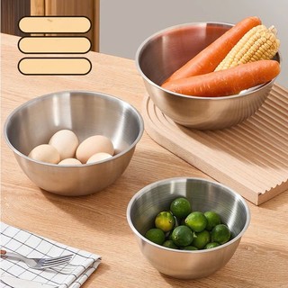 Bát INOX 304 Dùng Trộn Bột Làm Bánh Có CHIA VẠCH, Trộn Salad, Ăn Cơm Chống Gỉ, An Toàn Phong Cách Hàn Quốc