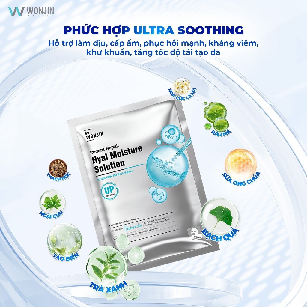 [VHL x WONJIN] Hộp 10 Mặt Nạ Cấp Ẩm Cấp Tốc Chuyên Sâu Dr. Wonjin Instant Repair Hyal Moisture Solution 30g x10